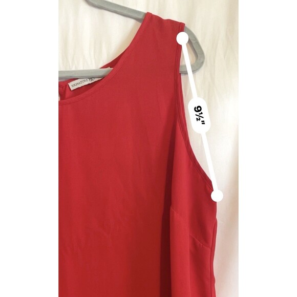 Signature Collection Shirt Sleeveless Hi-low Ruffle Hem Red Blouse Women’s 1X - Picture 9 of 10